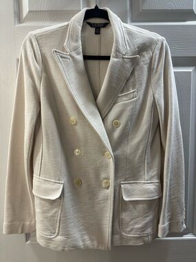 Ralph Lauren Cream Double-Breasted Blazer